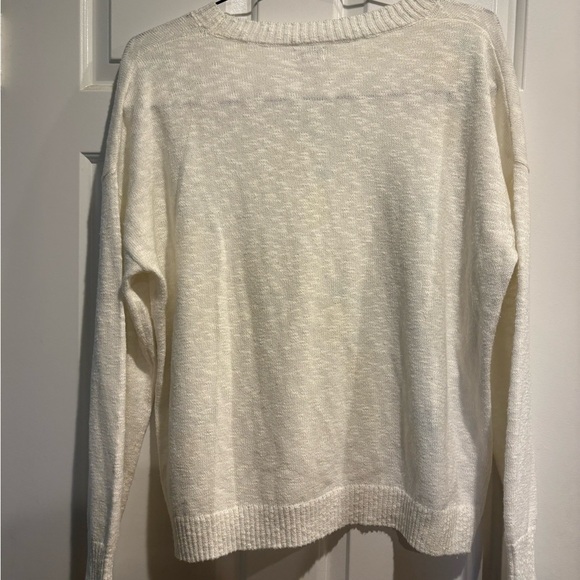 J.crew lemon beach pullover sweater top white sz M - Picture 3 of 6